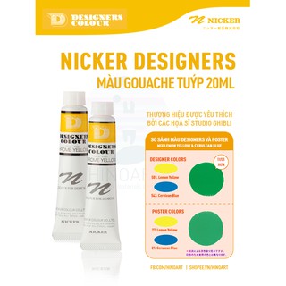 Tông vàng nâu màu Gouche Nicker Design Color - tuýp 20ml - lẻ