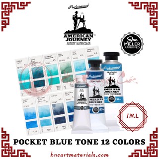 [American Journey] Pocket màu tone xanh 12 màu 1ml