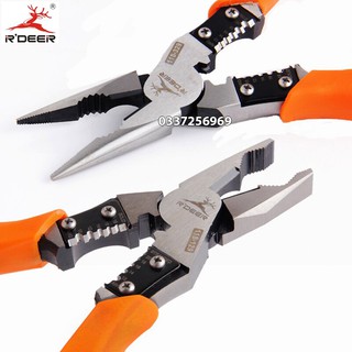 Bộ 2 kìm tổ hợp cao cấp Nhập Khẩu Đức  bằng thép Chrome vanadium 4 trong 1 RDEER 9inch/225mm (Kẹp-Cắt-Uốn-Tuốt dây)