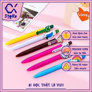 Bút bi ngòi 0.7mm mực xanh phong cách Hàn Quốc nhiều mẫu mã Cá Store