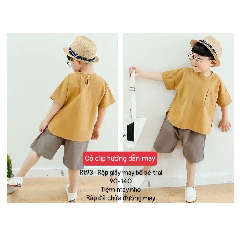 RT93_Rập giấy may set đồ bé trai