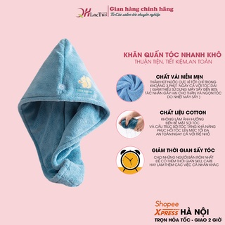 Khăn quấn khô tóc QH lactus season thấm hút nước giúp nhanh khô tóc, vải mềm mịn dày dặn