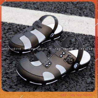 Giày bít mũi đi mưa unisex 3 quai IDEP - Dép sục nhựa nam nữ siêu bền - GL020