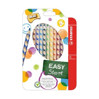 Vỉ bút chì màu hình thể học thuận tay phải STABILO EASYcolor 12 màu (CLE33R12C)