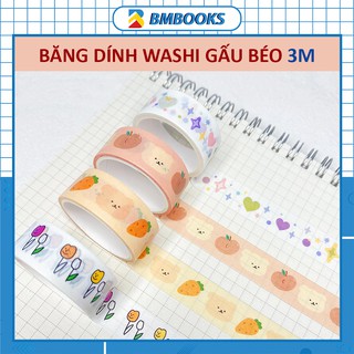 Washi tape cute Nông Trại Gấu Farm dễ thương dài 3m trang trí sổ tay, bullet journal siêu yêu BMBooks