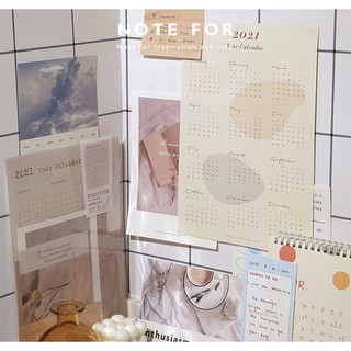 Lịch Treo Tường 2021 - Túi planner 2021 Notefor 365day lên kế hoạch vision board set decor trang trí phòng | BSQ033