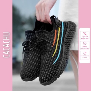 Giày thể thao nữ sneaker chạy bộ đẹp hot trend 2021 CACACHU G006, đế siêu êm phối 3 viền màu thời trang giá rẻ