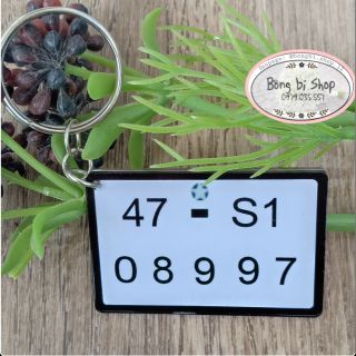 Móc khoá biển số xe in hình 2 mặt