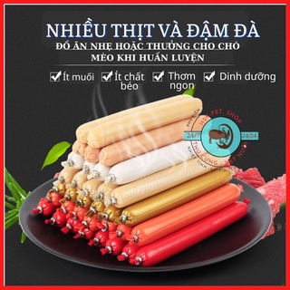 [GIÁ SIÊU RẺ] Xúc Xích Chó Mèo, Thức Ăn Cho Mèo, Nhiều Thịt, Vị Đạm Đà Mỗi Cây15gr- Đồ Ăn Nhẹ Hoặc Thưởng Cho Thú Cưng