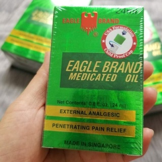 Dầu gió xanh con ó Singapore 24ml 1 nắp-24ml 2 nắp xanh-trắng
