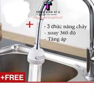 PVN18361 Vòi nước rửa bát inox tăng áp xoay 360 độ 3 chế độ T2