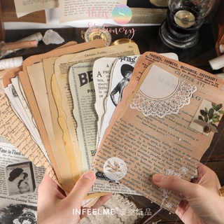 HOTIS] Giấy nền vintage họa tiết sách cũ - 25 tờ