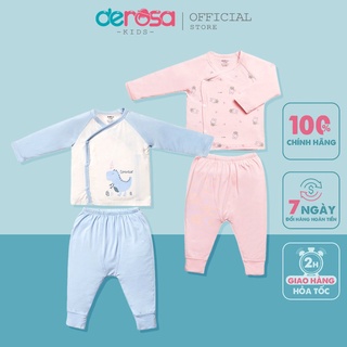Bộ Quần Áo Sơ Sinh Cài Lệch Tay Jaclang (0 - 6 tháng) DEROSA KIDS ZO20-ZO21
