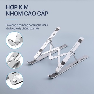 Giá Đỡ Laptop Máy Tính Bảng Để Bàn Dễ Dàng Gấp Gọn Hợp Kim Nhôm Cao Cấp