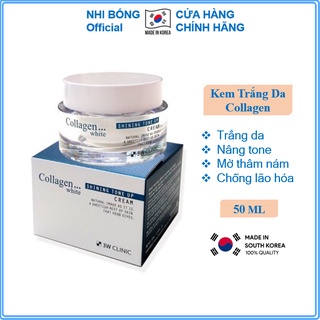 Kem trắng da - Kem dưỡng trắng da bật tông White Shining Tone Up Cream 3W Clinic Hàn Quốc 50ml