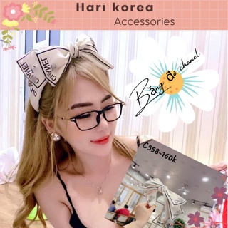 Băng Đô Nơ chan€l Bản To, Hai Màu Đen &amp; Trắng, Bờm Tóc chan€l xinh Đẹp, Phụ Kiện Tóc Cao Cấp.