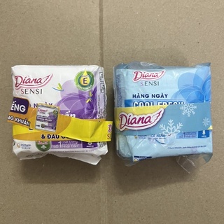 Băng vệ sinh hằng ngày Diana Cool Fresh/ ngày tím kháng khuẩn Gói 8 miếng hàng tặng