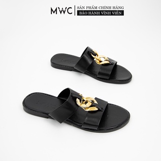 DÉP NỮ THỜI TRANG MWC - DÉP NỮ ĐẾ THẤP - DÉP LÊ NỮ- DÉP NỮ 2 QUAI NGANG PHỐI XÍCH NỔI BẬT  NUDE- 3483