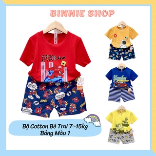 Đồ bộ bé trai quảng châu xuất hàn Quần áo trẻ em BINNIE SHOP chất thun cotton cho bé trai từ 7-15kg (0-3 tuổi) BTN1