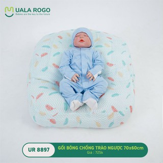 UR 8812-Tặng kèm bao gối- Gối bông chống trào ngược vỏ cotton 70x60cm cho bé nằm chống nôn trớ
