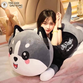 Gấu bông mèo mặc áo siêu kute, Gối ôm mèo Husky khổng lồ 1m1/1m5, Thú nhồi bông mèo alaska
