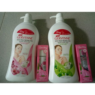 Sữa tắm trắng da hương nước hoa Gervenne 900g tặng kèm lăn 50ml