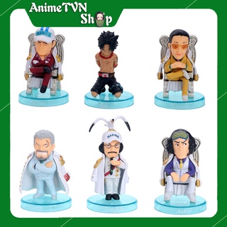 (Có lẻ) Set Combo 6 Mô hình Anime/Manga One Piece (Đảo hải tặc) Mẫu 2 Hải Quân - Phong cách chi bi Siêu xinh