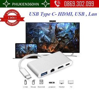[Mã 155ELSALE giảm 7% đơn 300K] Cáp Chuyển Đổi USB Type C Sang HDMI, Hub USB Và Cổng Lan