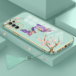 ốp lưng oppo reno 4 reno 5 Ốp Điện Thoại Silicon Họa Tiết Bươm Bướm Kèm Dây Đeo Cho oppo reno 4 reno 5