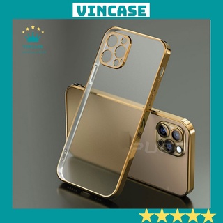 Ốp Lưng Viền Vuông Mạ Điện Sang Trọng Màu Golden Cho IPhone 13 Pro Max 12 Pro Max 12 11 Pro Max Xs Max 11 7 Plus 8 Plus