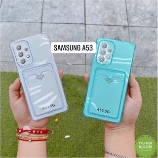 Samsung A53 - Vỏ  Ốp Lưng Điện Thoại Trong Suốt Chống sốc 4 góc Có Ngăn khe Đựng cài Thẻ