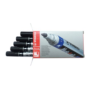 Hộp 10 Bút lông dầu đầu vuông STABILO Mark-4-all PERMANENT (MK653/10)