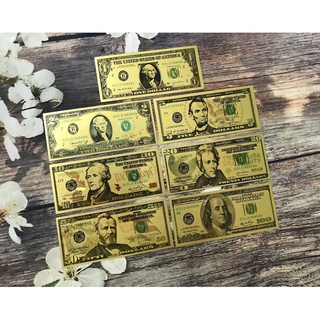 Tờ tiền dollar mạ vàng may mắn lì xì quà tặng tết 2022( 2 đô - 100 đô )