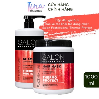 Cặp Dầu Gội Ủ Bảo Vệ Tóc Khỏi Tác Động Nhiệt Salon Professional Thermo Protect 1000ml - BioTopcare Official - TN091
