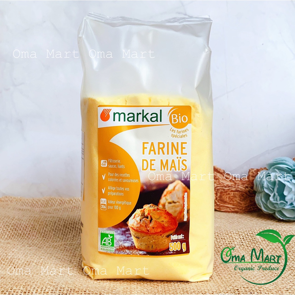 Bột Bắp Hữu Cơ MARKAL 500g - Nhập khẩu Pháp, Làm Bánh Cho Bé
