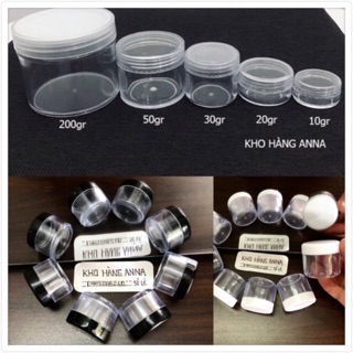 50 HỦ NHỰA TRÒN 100gr/ 50gr/ 30GR/ 20gr/ 10gr / 5gr/ 3gr TRONG SUỐT- HỦ MIKA 30GR - combo 50 HỦ KIẾNG- HỦ NHỰA CỨNG