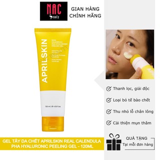 Gel tẩy da chết Aprilskin Real Calendula PHA Hyaluronic Peeling Gel 120ml _ Aprilskin Chính Hãng