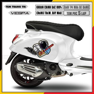 Tem Rời Xe Vespa Sprint/LX/GTS Thiết Kế Phi Hành Gia Ôm Trà Sữa | VP26 | Tem Chế Xe Máy Cắt Khuôn Sẵn Dễ Dàng Tự Dán