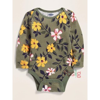 [5-12kg] Bodysuit Tay Dài Bé Gái - Xanh Hoa Vàng Hồng
