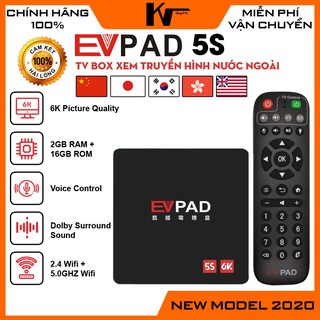 TV Box EVPAD 5S Xem Truyền Hình Nước Ngoài Hơn 1000 Kênh Miễn Phí Trọn Đời