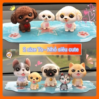 Tượng cún Husky Shiba cute để bàn trang trí siêu xinh chất liệu bằng đá cao cấp