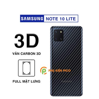 Dán lưng Samsung Note 10 Lite trong suốt nổi vân Carbon 3D tản nhiệt tốt - Dán lưng Carbon Samsung Galaxy Note 10 Lite