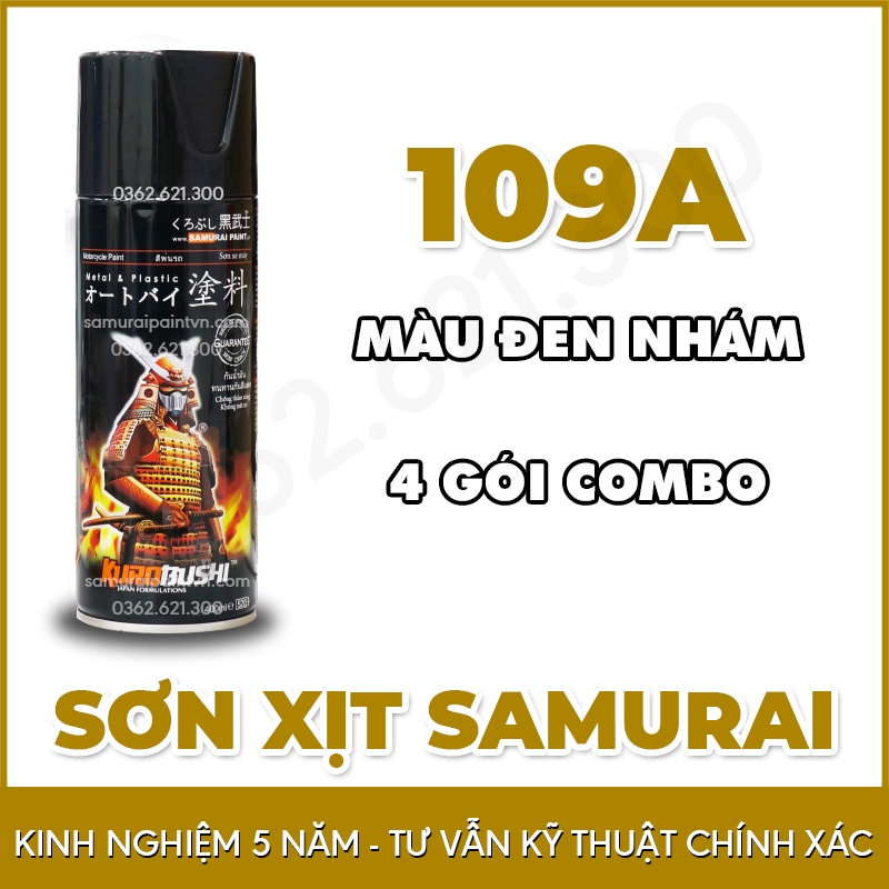 Sơn Samurai Combo Màu Đen Nhám 109A