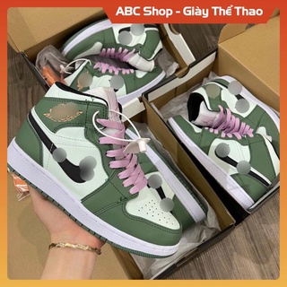 [FreeShip + Hàng Tốt] Giày Sneaker Jd1 Xanh Lá Trắng Cao Cổ, Giầy Jd1 High Xanh Trắng Hồng Đen Full box bill