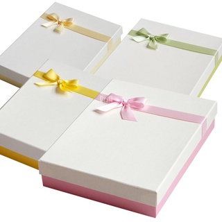 Hộp quà đính nơ 20x15x4cm nhiều màu 29040
