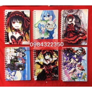Sổ anime Date alive sổ A6 gáy xoắn