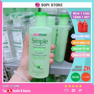 [3 Tặng 1] Nước Tẩy Trang Simple Micellar Cleansing Water 200ml - Sopi Store