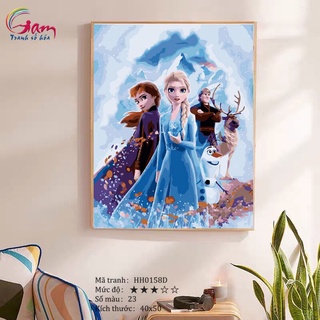 Tranh sơn dầu số hóa tô màu theo số Gam Nữ hoàng băng giá Elsa HH0158D