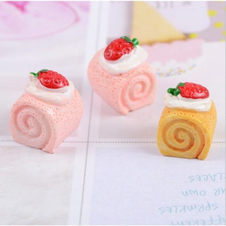 Mô hình bánh bông lan dâu tây trang trí nhà búp bê, nhà mô hình DIY