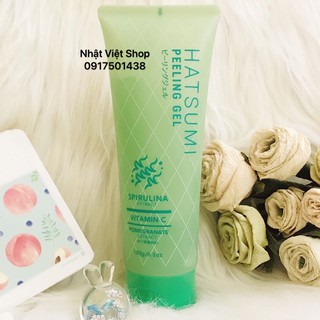 Gel tẩy tế bào chết cho mặt tảo xoắn-Vitamin C ngừa mụn,nám,trắng da Hatsumi Peeling Gel 180g